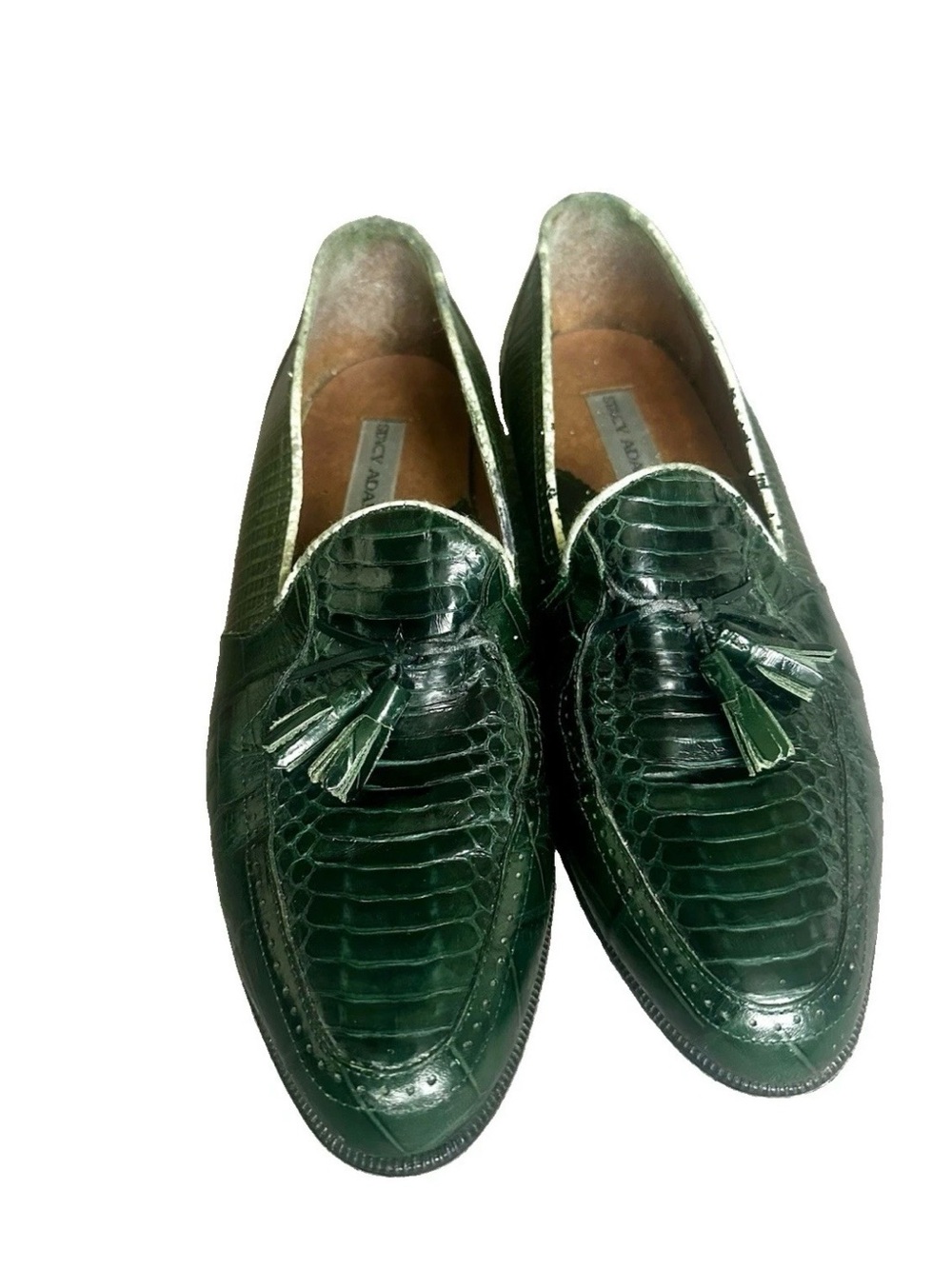 Stacy Adams Green Genuine Snake And Leather Upper Men’s Size 10